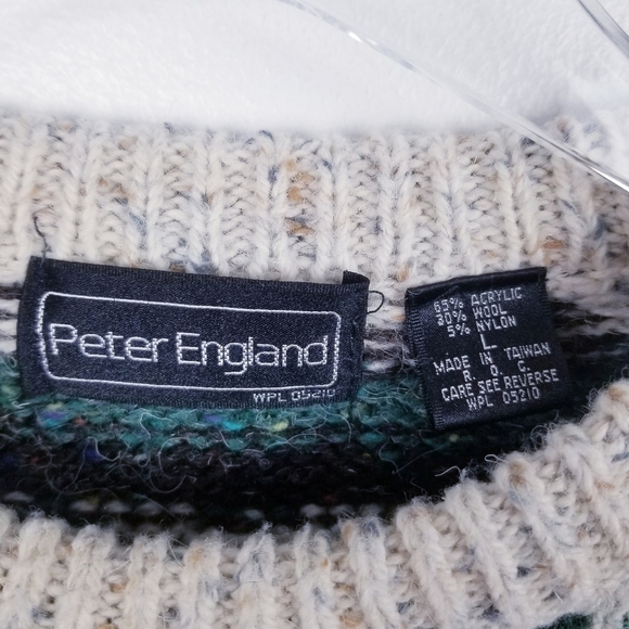 Peter England Vintage Wool Blend Shaker Stitch Sweater - Picture 2 of 7